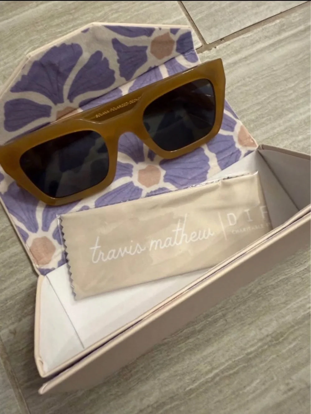 NEW Travis Mathew TM x DIFF Solana Sunglasses in Caramel, Reg. price $129.95